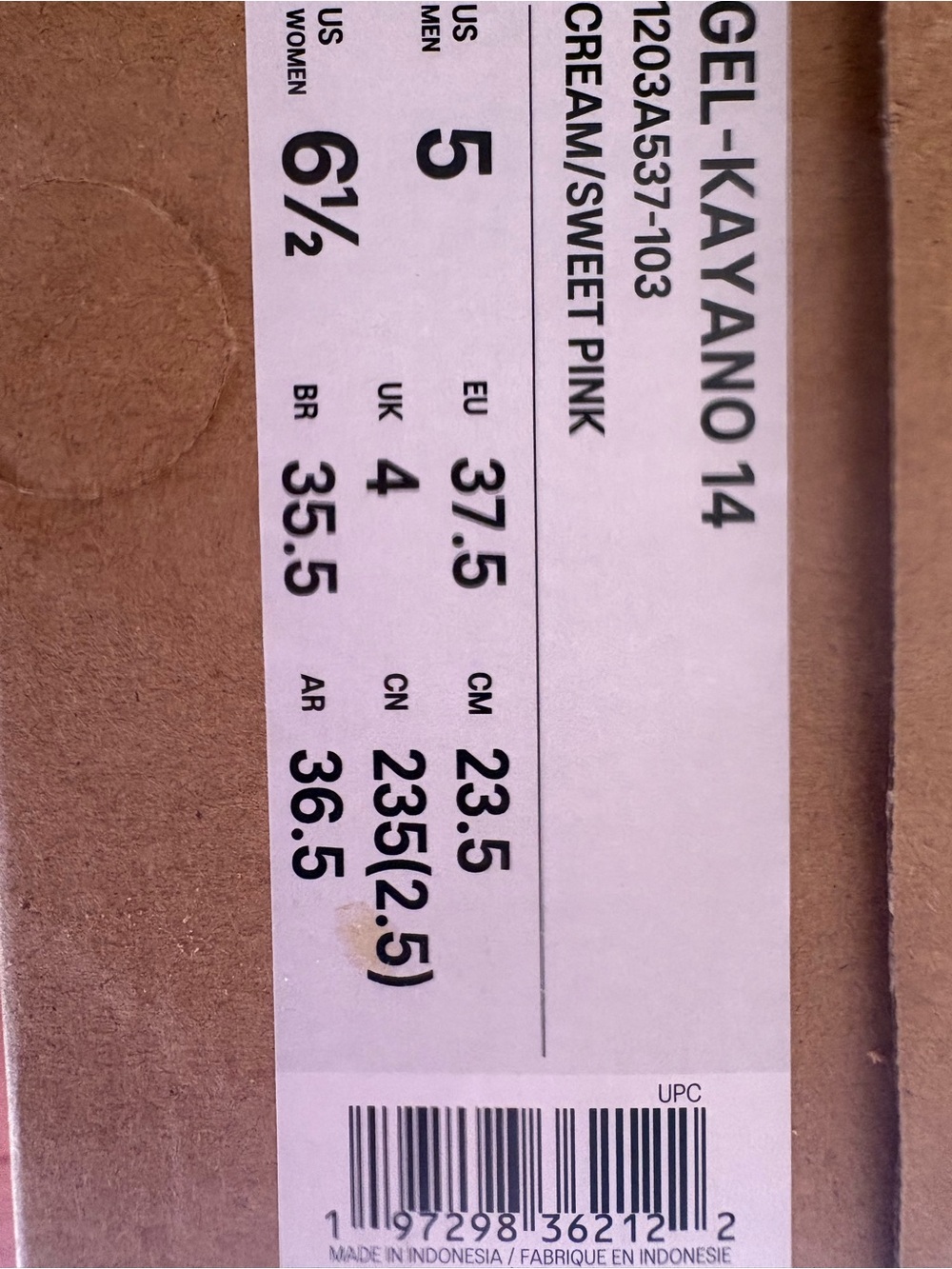 ASICS Gel Kayano 14 Cream/ Sweet pink - Picture 2 of 2